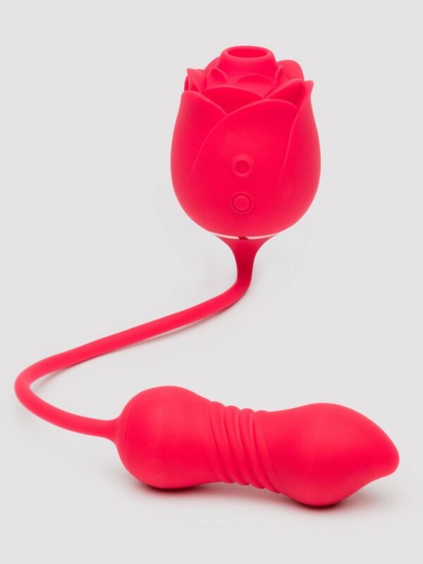 Power Petal 2-in-1 Clitoral Suction Stimulator with Thrusting Egg Vibrator