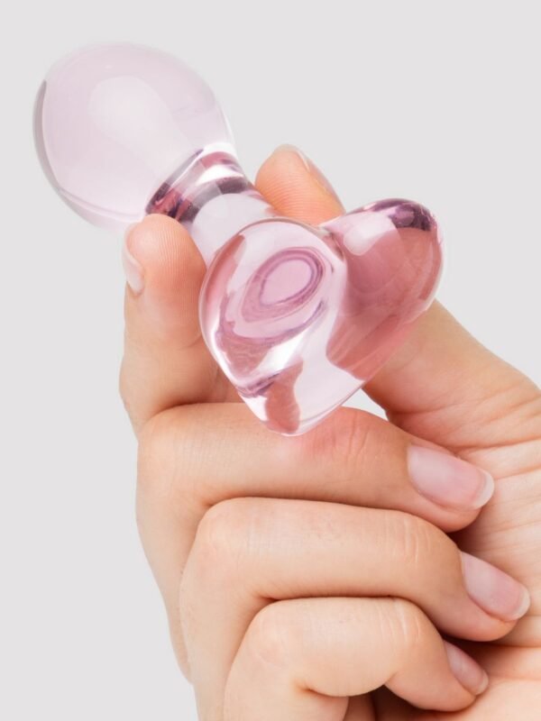 Small Heart Glass Butt Plug 3 Inch - 图片 3