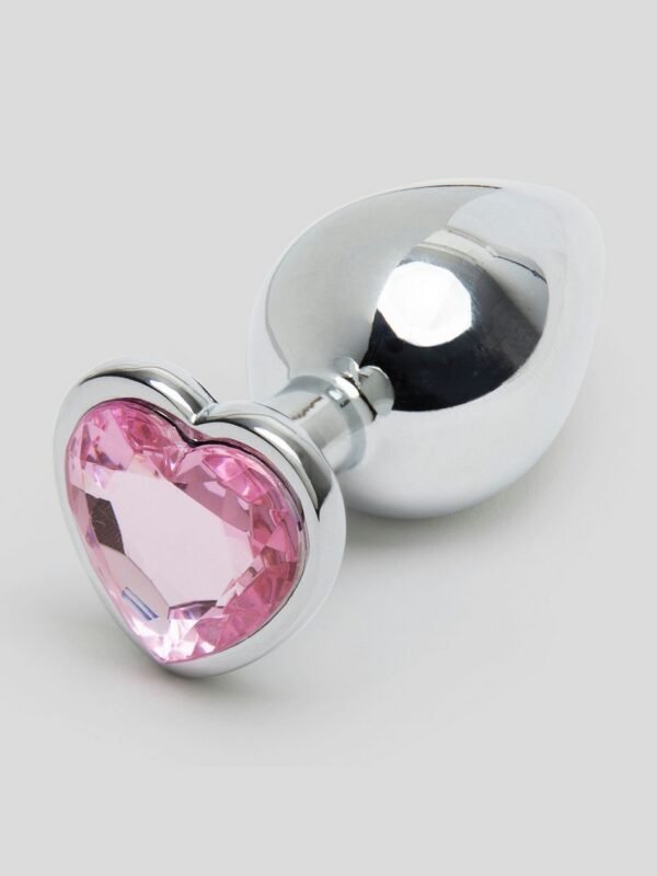 Jeweled Heart Metal Medium Butt Plug 3 Inch