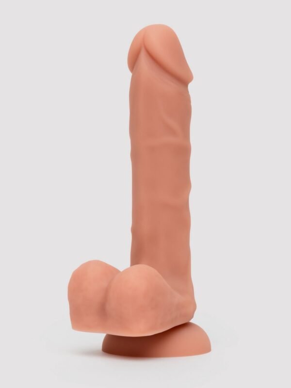 Lifelike Lover Classic Dual-Density Silicone Dildo with Balls 8 Inch - Flesh Tan