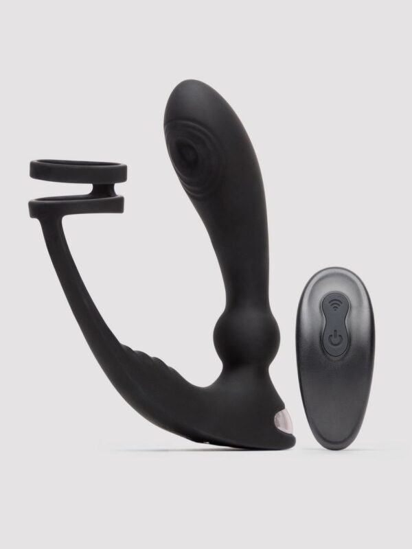 Remote-Control Pleasure Pulse Pulsing Prostate Massager with Double Cock