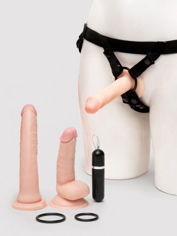 Lifelike Lover Realistic Pleasures Strap-On Dildo Kit (8 Piece)