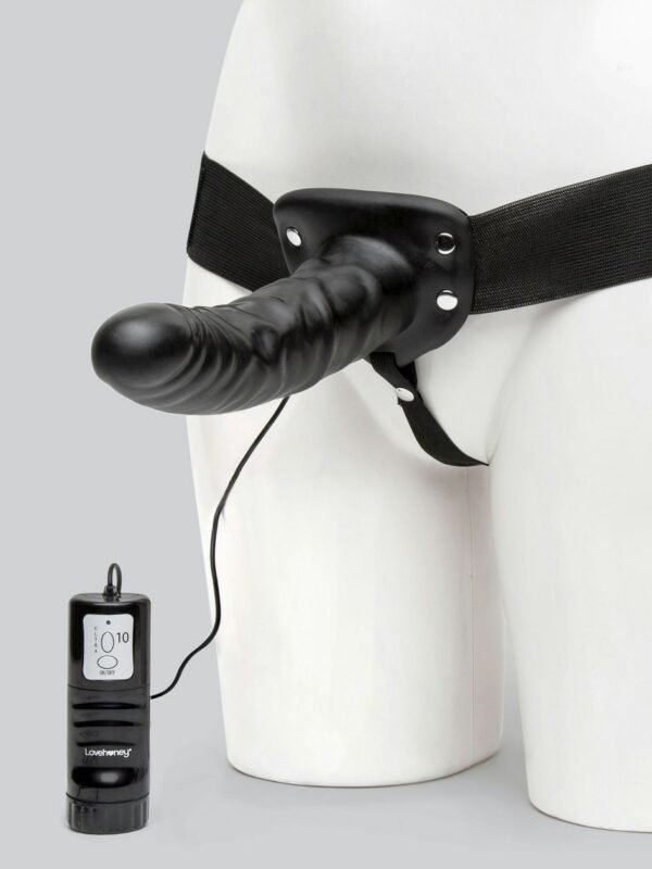 Perfect Partner Unisex Hollow Vibrating Strap-On 8 Inch