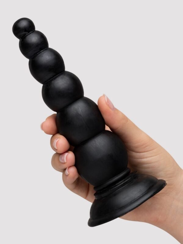 Beaded Black Anal Dildo with Suction Cup Base 6.5 Inch - 图片 2