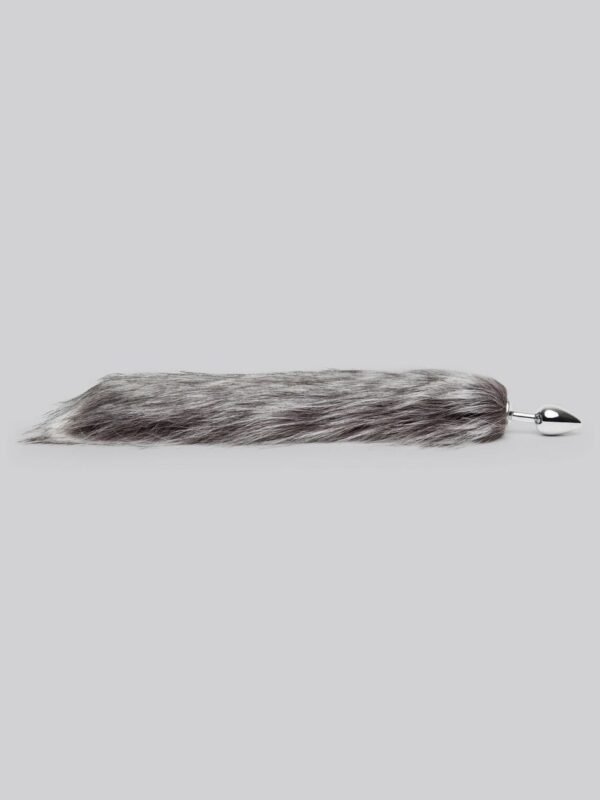 DOMINIX Deluxe Stainless Steel Small Faux Silver Fox Tail Butt Plug - 图片 2