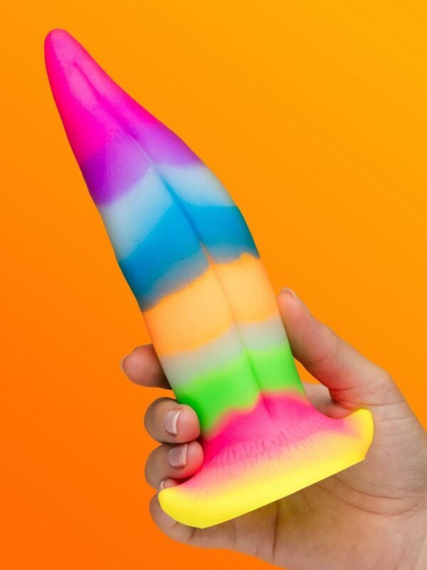 Fantasy Unicorn Kiss Tongue Glow-In-The-Dark Silicone Dildo - 图片 2