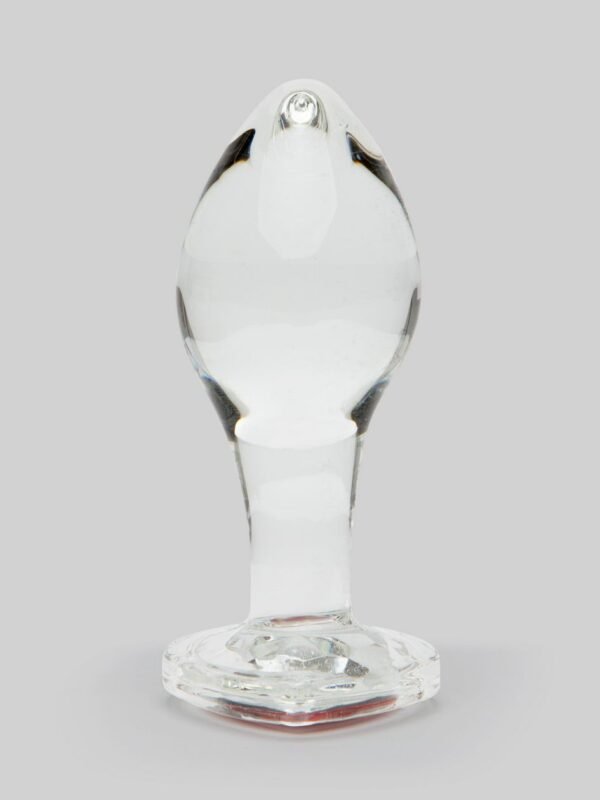 Sensual Glass Jeweled Heart Butt Plug 3 Inch - 图片 2