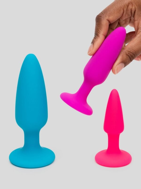 Rainbow Tapered Silicone Butt Plug Set (3-Piece) - 图片 3