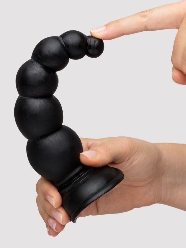Beaded Black Anal Dildo with Suction Cup Base 6.5 Inch - 图片 3