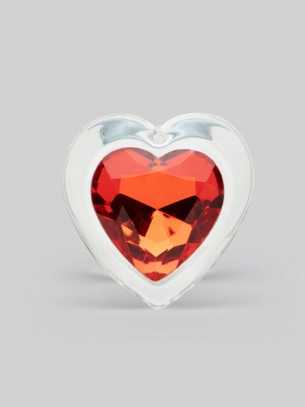 Sensual Glass Jeweled Heart Butt Plug 3 Inch - 图片 3