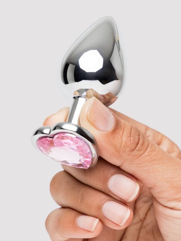 Jeweled Heart Metal Medium Butt Plug 3 Inch - 图片 4