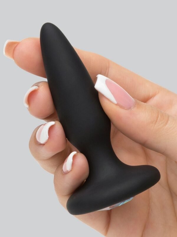 Glams Silicone Black Mini Butt Plug with Rainbow Crystal 3 Inch - 图片 4