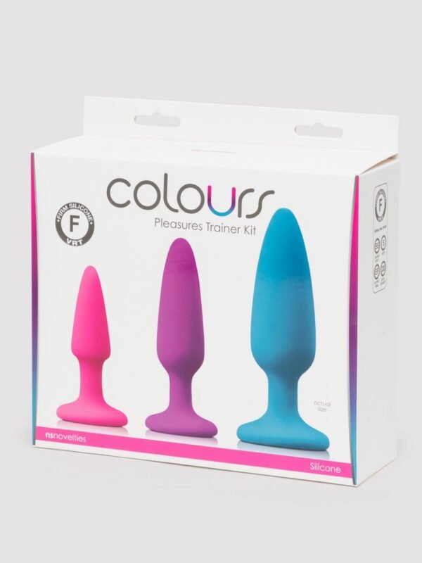 Rainbow Tapered Silicone Butt Plug Set (3-Piece) - 图片 6
