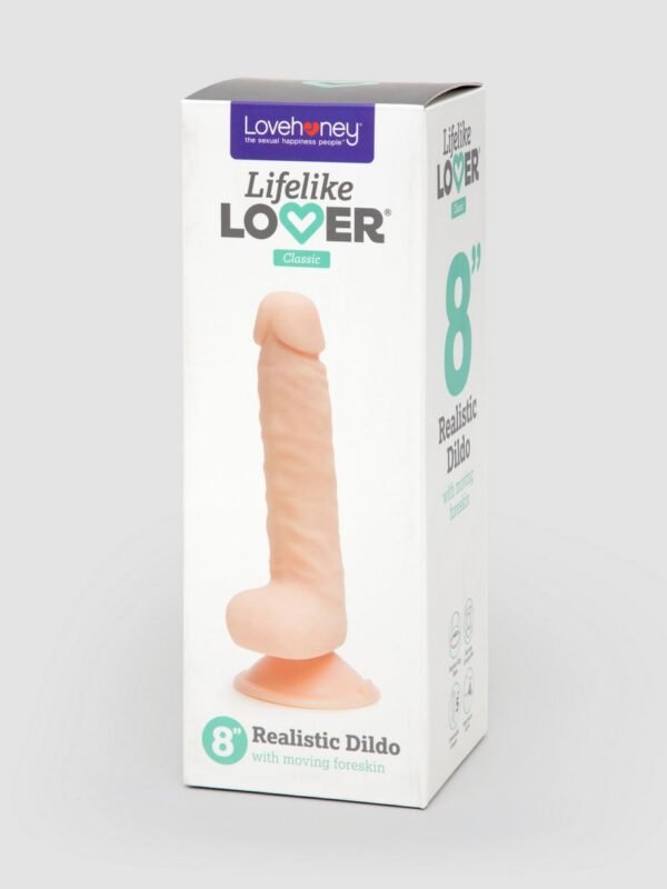 Lifelike Lover Classic Dual-Density Dildo with Moving Foreskin 8 Inch - 图片 6