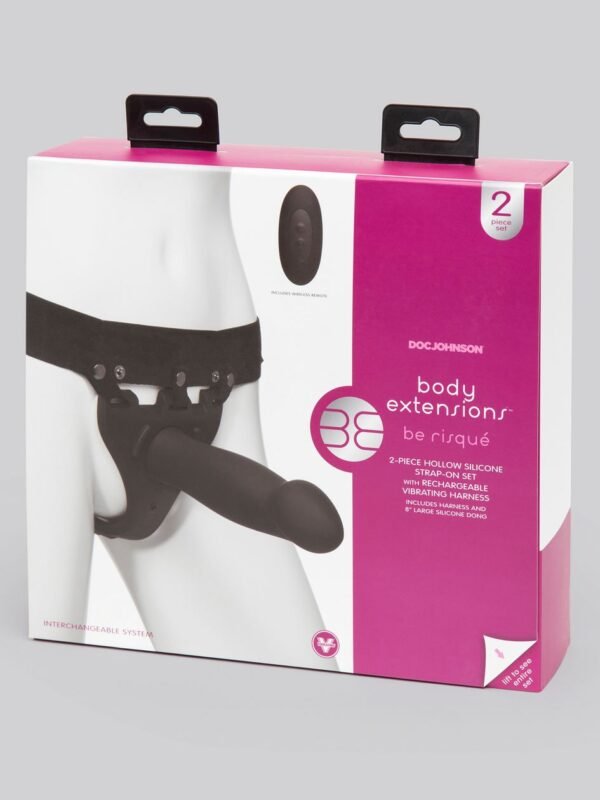 Doc Johnson Silicone Hollow Remote Control Strap-On Set 8 Inch - 图片 6