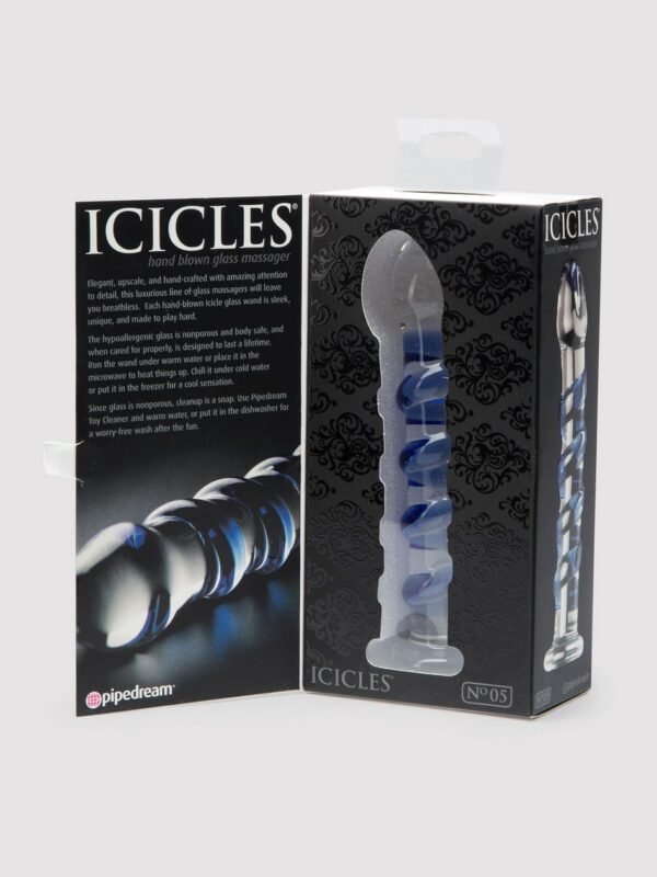 Icicles No 5 Sapphire Spiral Glass Dildo 7 Inch - 图片 7